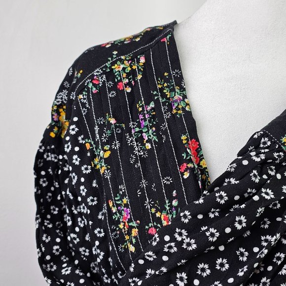 Free People Women's Floral Wonderland A-line Dress, Black, Sz S - Picture 9 of 13